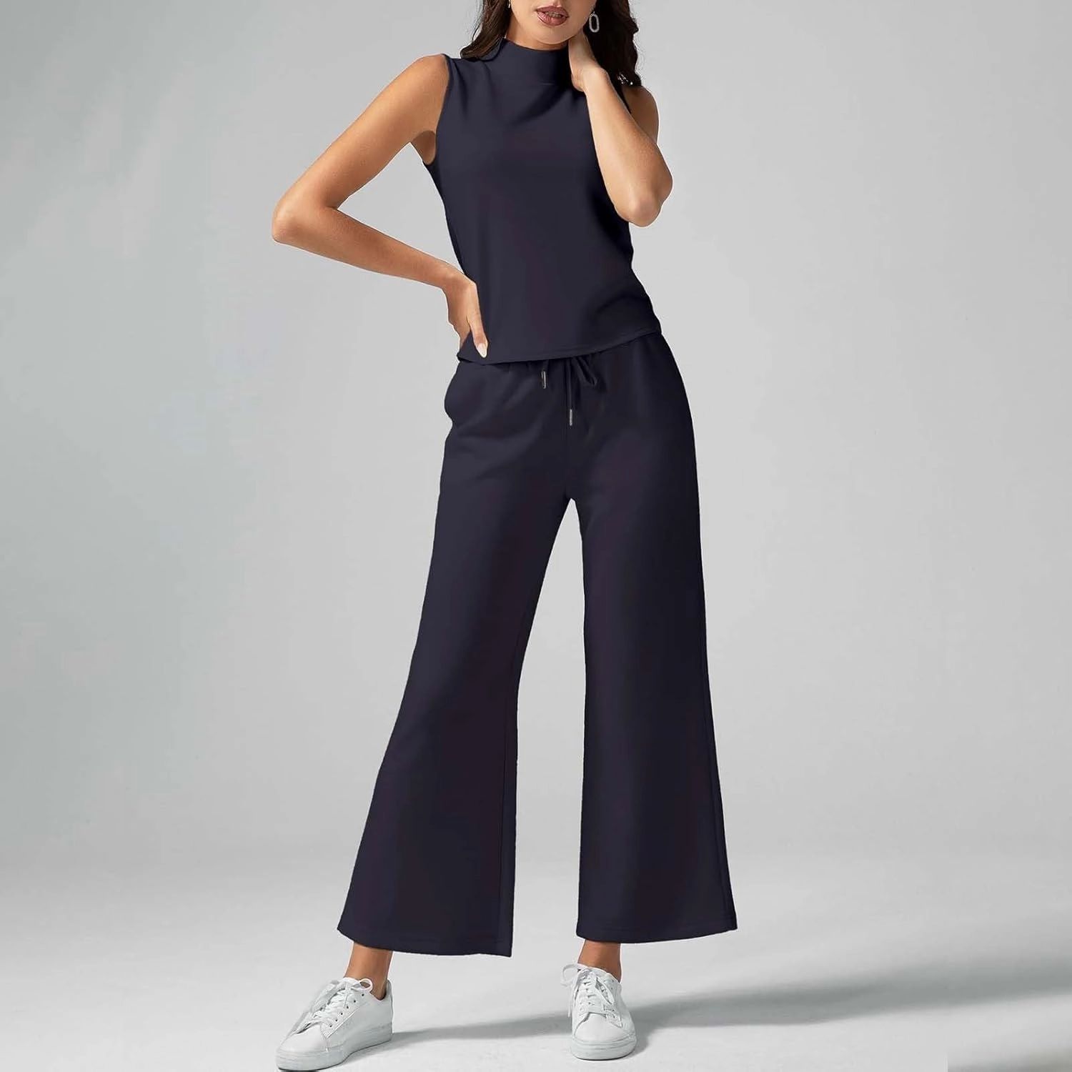 Drawstring Waist Wide-Leg Pants for Women Stylish Everyday Relaxed Outfits Trousers Homewear Fashion Streetwear Pants