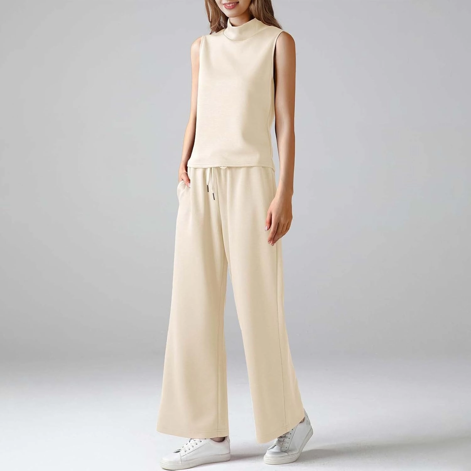 Drawstring Waist Wide-Leg Pants for Women Stylish Everyday Relaxed Outfits Trousers Homewear Fashion Streetwear Pants