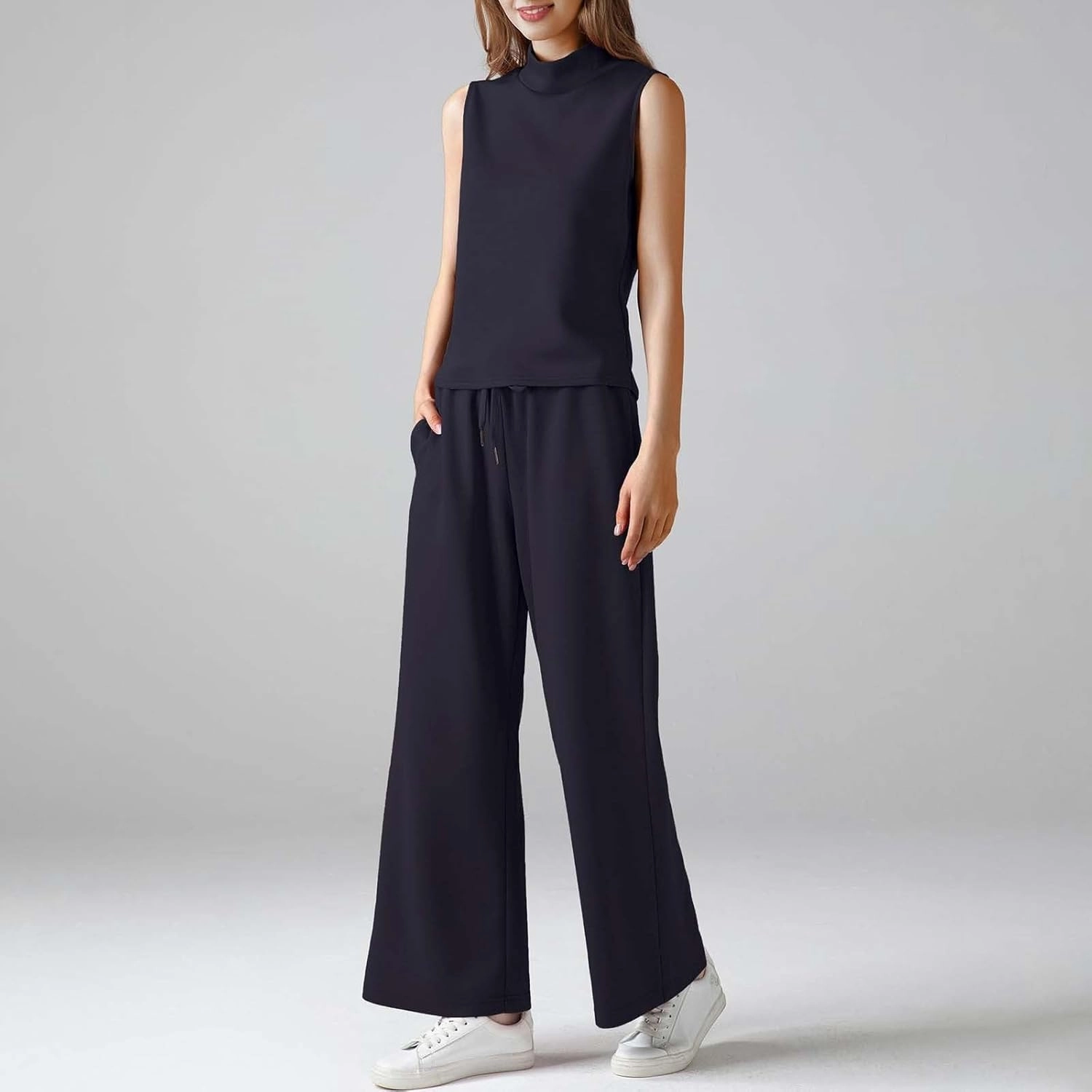 Drawstring Waist Wide-Leg Pants for Women Stylish Everyday Relaxed Outfits Trousers Homewear Fashion Streetwear Pants