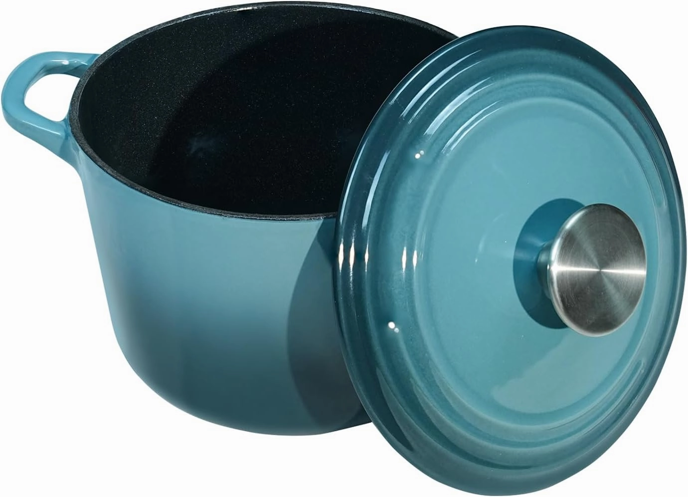 Dutch Oven Pot with Lid 2.8 qt Cast Iron Dutch Oven for Bread Baking Slateblue Enameled Cast Iron Rice Pot with Handels