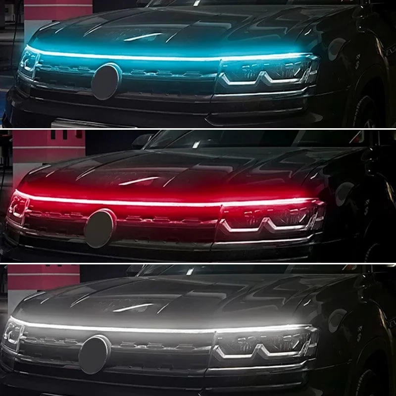 Dynamic Scan Start Up Hoodbeam Kit, Flexible Car Hood LED Strip Lights