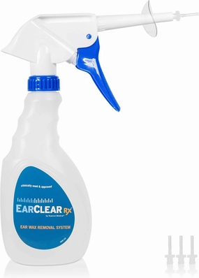 Ear Wax Rigid Removal System by Nuance Medical EarClear Rx - Rigid Tip for SELF Ear Cleaning Kit and 3 Disposable Tips