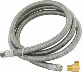 Eastman Dishwasher Installation Kit, 8 Foot Braided Stainless Steel Supply Line, 3/8 Inch x 3/8 Inch Compression with Elbow, 48366