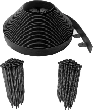 EasyFlex 2.5" Tall Wall No-Dig Landscape Edging Kit - 100 Foot, Black