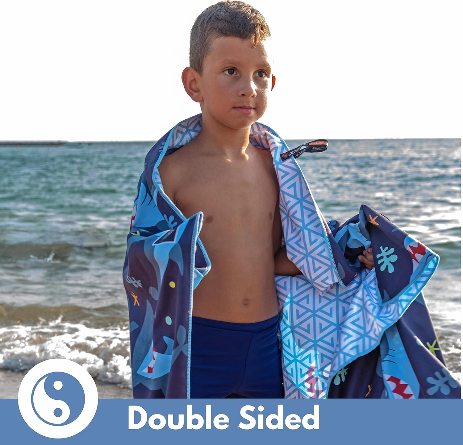 ECCOSOPHY Microfiber Kids Beach Towels & Pouch 60"x30" for Girls & Boys - Quick Dry Pool Towels - Sand Free Beach Blanket for Travel - Camping - Vacation - Toallas Playas