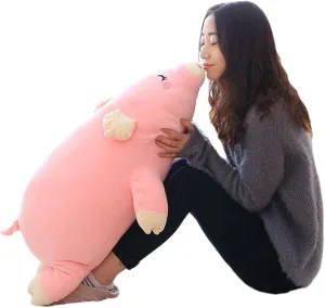 EHOTONG Pig Plush Pillow, Piggy Soft Hugging Pillow Funny Cute Pig Stuffed Animal Toys Christmas Birthday Girlfriend Gift, 27 inch