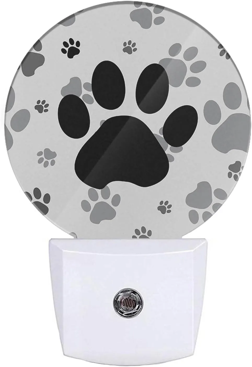 EKOBLA Cute Dog Paw Night Light Black and Gray Paws Night Lights Plug into Wall for Boys Girls, Led Lamp for Stairway/Hallway/Bedroom 0.5W Nightlight Sleep Friendly