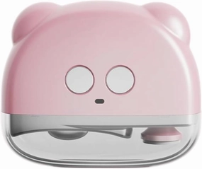 Electric Automatic Nail Clipper Trimmer,2-in-1 Rechargeable Fingernail Grinder Cutter with Polishing, Dust Storage & LED Light Nail File for Adults Seniors Kids (Pink)