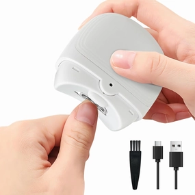 Electric Baby Nail Clipper, Automatic Nail Trimmer with Nail Clip Storage LED Light 2-Speed Rechargeable Safety Fingernail Cutter for Seniors, Adults, Children/Kids, Elders, Women/Men-White
