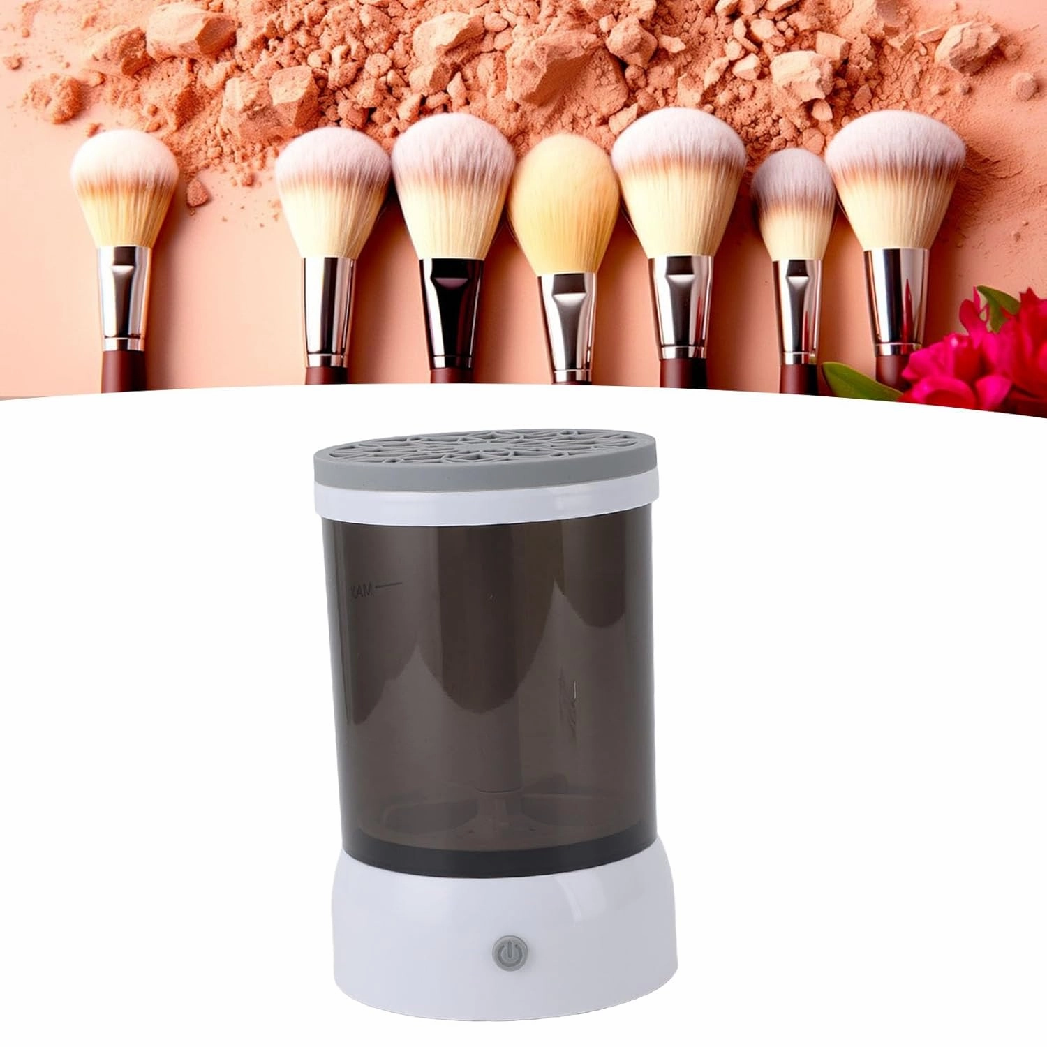 Electric Cosmetic Brush Cleaner,USB Quick Dry Automatic Spinner Brush Cleaner Makeup Brush Cleaner Machine for Makeup Enthusiasts Makeup Artists Alike (Grey)