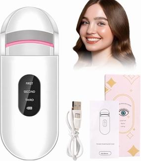 Electric Heated Eyelash Curlers, 2024 New 2-in-1 Curling & Perming Rechargeable Lash Curler, Portable Electric Eyelash Curler, Long-Lasting Styling Eyelash Curler, Great for Women (1PCS)