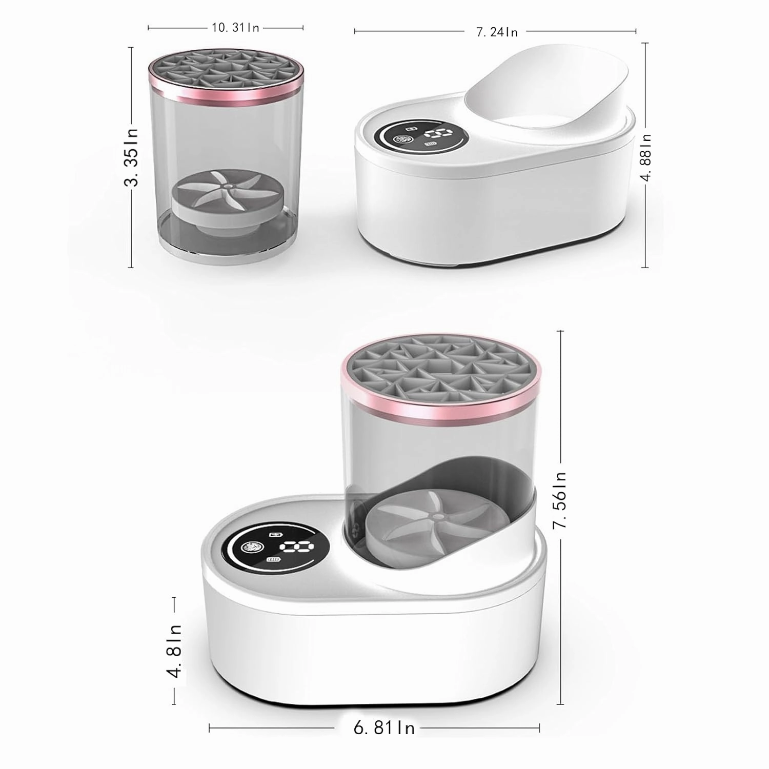 Electric Makeup Brush Cleaner Machine, Detachable USB Rechargeable Automatic Cosmetic Brush Cleaning Machine, Beauty Brush Dryer Holder Container Washing Tools for Brushes (Charging)