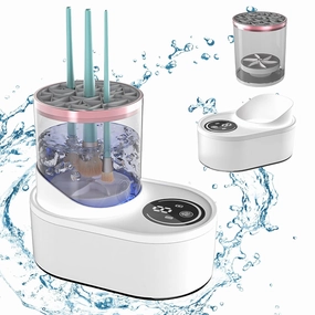 Electric Makeup Brush Cleaner Machine, Detachable USB Rechargeable Automatic Cosmetic Brush Cleaning Machine, Beauty Brush Dryer Holder Container Washing Tools for Brushes (Charging)