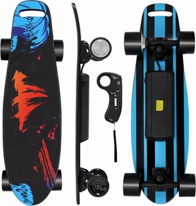 Electric Skateboard with 350W Motor, 27" Eboard with Remote Control, 4 Modes Max 10Mph, 8 Layers Deck, Electric Skateboards for Beginners and Teens, ES6 SE