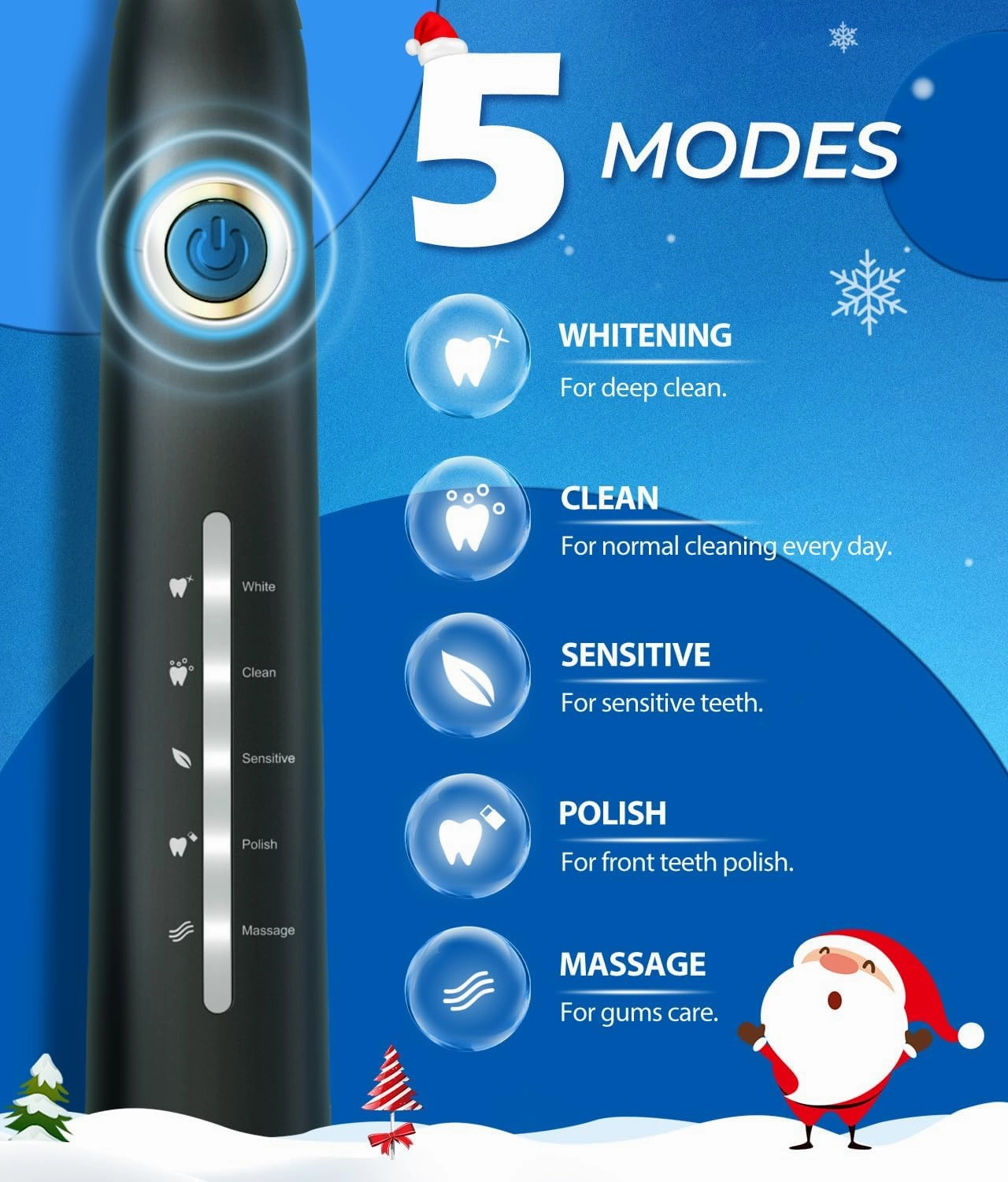 Electric Toothbrush with Travel Case, Sonic Toothbrush for Adults with 8 Brush Heads for 2-Year Use, 40000 VPM Deep Clean Rechargeable Toothbrushes Last 30 Days with 5 Modes