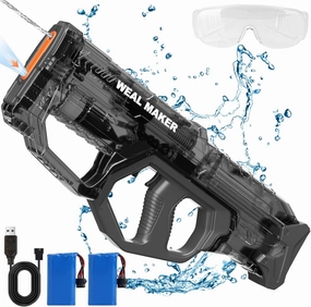 Electric Water Gun,Full Automatic High Powered Squirt Guns Up to 28-32FT Range,300  Continuous Water Pistol for Adults/Kids