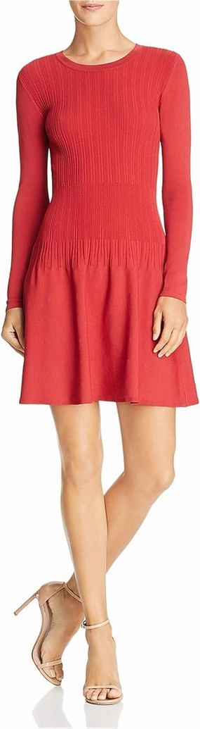 Elizabeth and James Womens Tao Ribbed Mini Dress, Red, Large