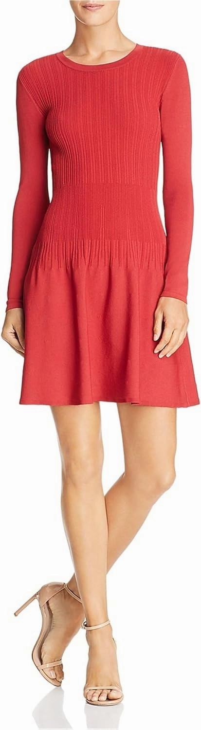 Elizabeth and James Womens Tao Ribbed Mini Dress, Red, Large
