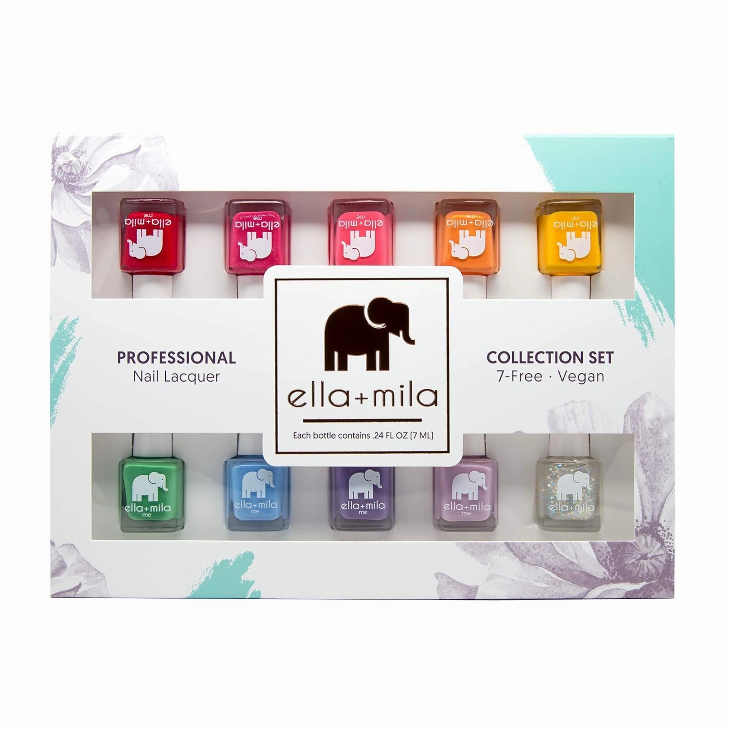 ella mila Professional Nail Polish Set - Quick Dry Nail Polish - Long-Lasting & Chip Resistant Nail Polish Kit (Me Collection - 10 Pack - 0.24 fl oz each)