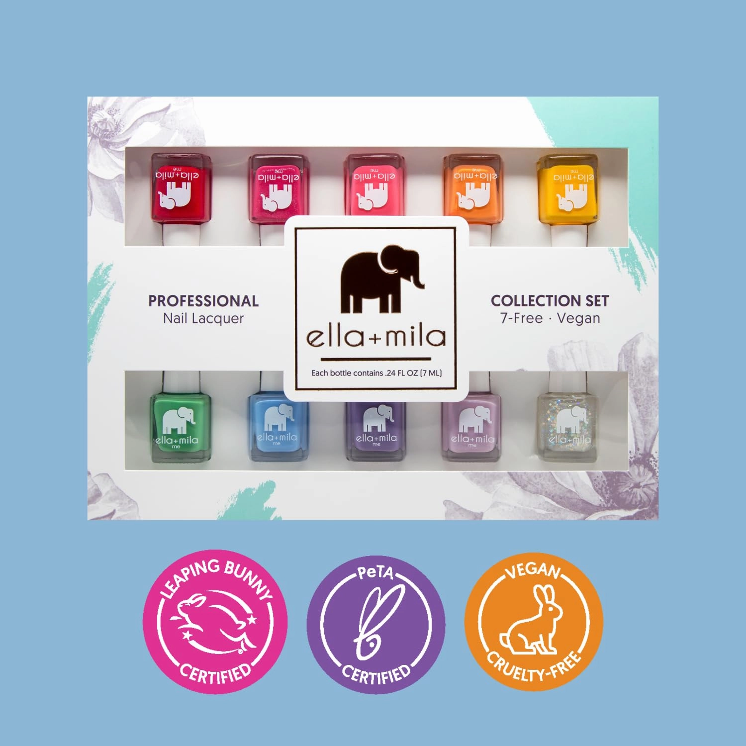 ella mila Professional Nail Polish Set - Quick Dry Nail Polish - Long-Lasting & Chip Resistant Nail Polish Kit (Me Collection - 10 Pack - 0.24 fl oz each)