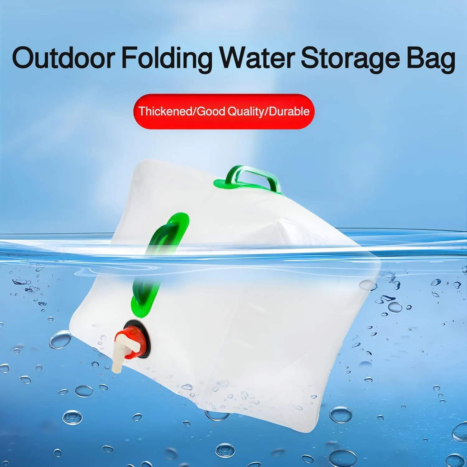 Ellniges]Collapsible Water Container for Camping & Outdoor | BPA-Free, Freezable Water Bag | for Hiking, Backpacking, Mountaineering | Compact & Portable Water Storage Solution