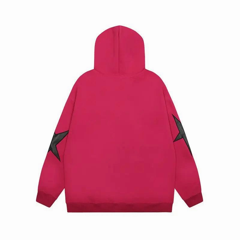Embroidered Alphabet Hooded Sweater
