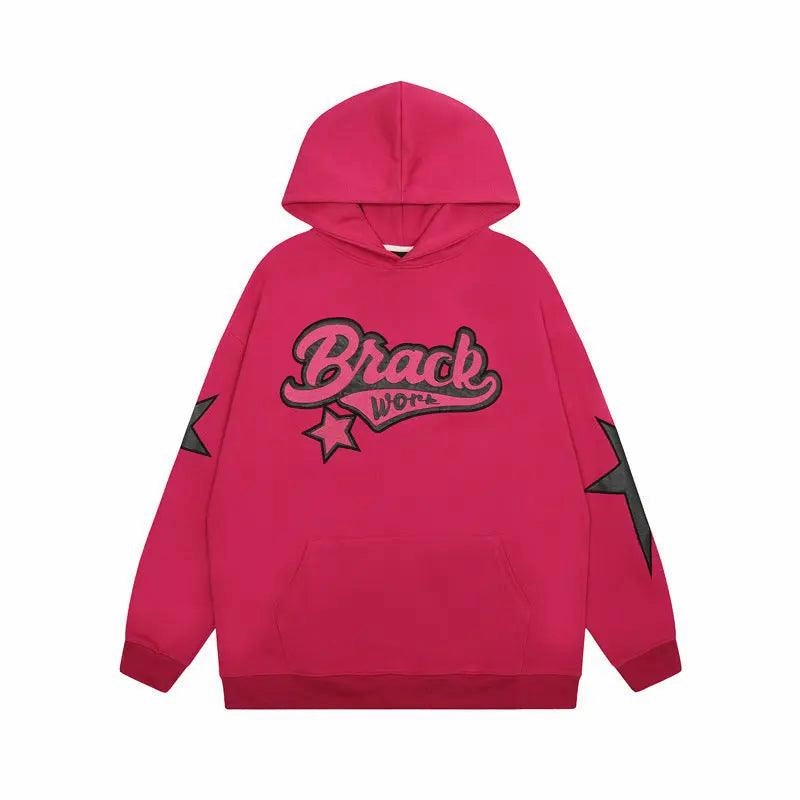 Embroidered Alphabet Hooded Sweater