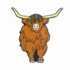 Emma Ball Enamel Pin : Highland Coo