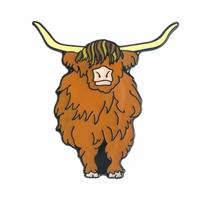 Emma Ball Enamel Pin : Highland Coo