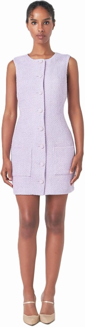 endless rose Women's Sleeveless Tweed Mini Dress