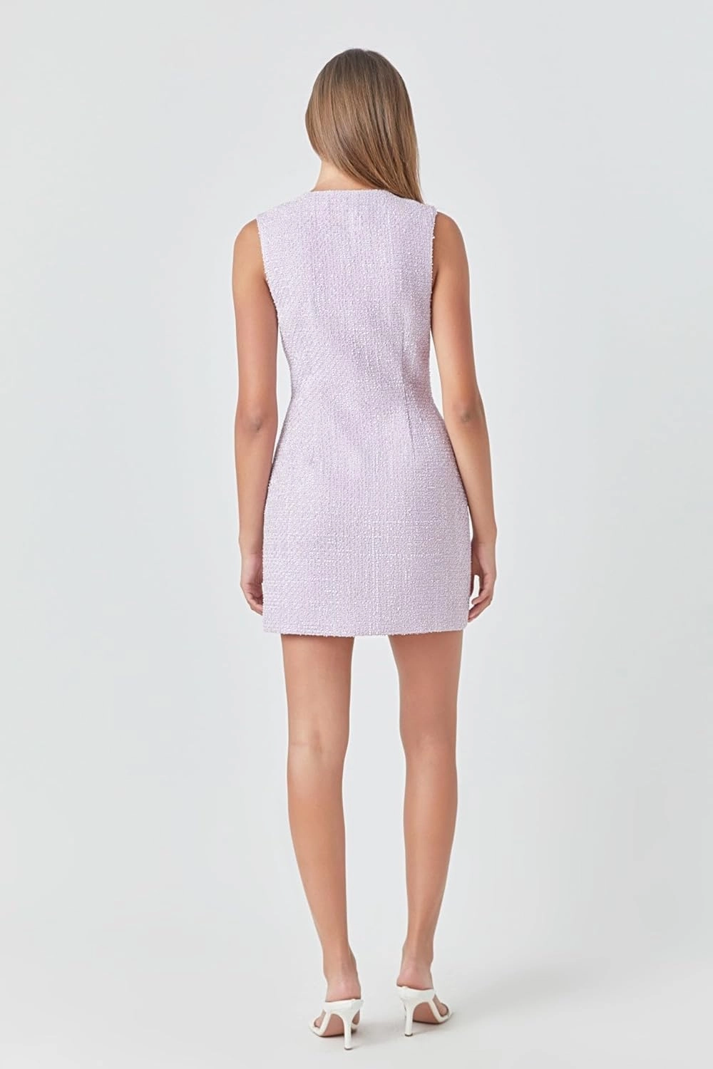 endless rose Women's Sleeveless Tweed Mini Dress