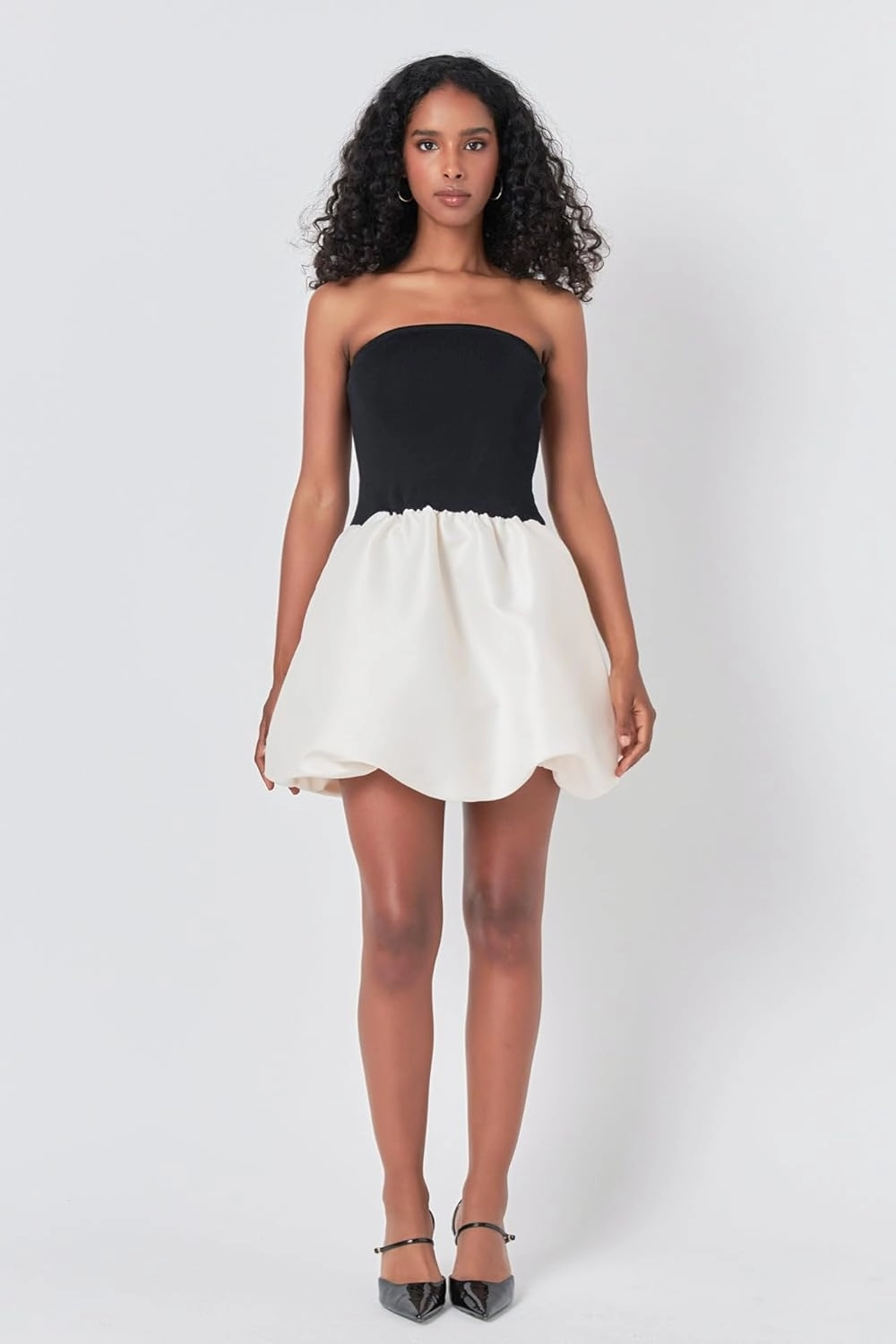 endless rose Women's Strapless Voluminous Mini Dress