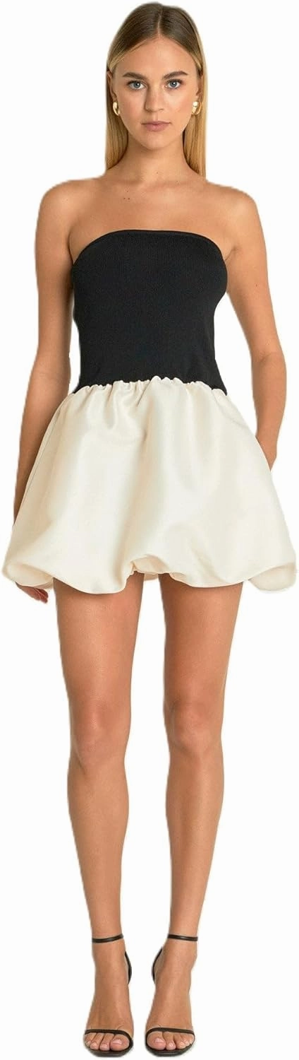 endless rose Women's Strapless Voluminous Mini Dress