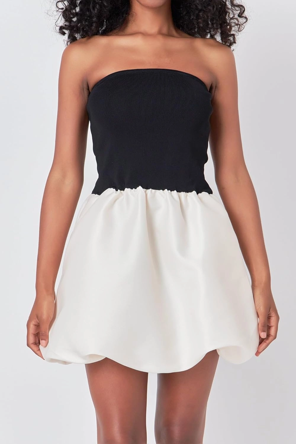 endless rose Women's Strapless Voluminous Mini Dress