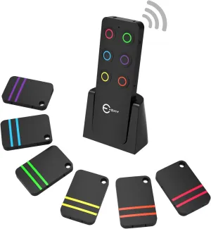 Esky Key Finder Locator with Sound, Stick-on TV Remote Control Finder, Item Locator Tags with 85dB Noise Sound 6 Receivers, Wallet Tracker Key Finders for Finding Keys, Remote Gift Idea