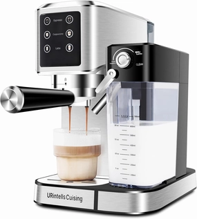 Espresso Machine 20 Bar, Touchscreen Espresso Maker with Automatic Milk Frother for Cappuccino Latte, Expresso Coffee Machine for Home with Dual Heating System and Dual Pump