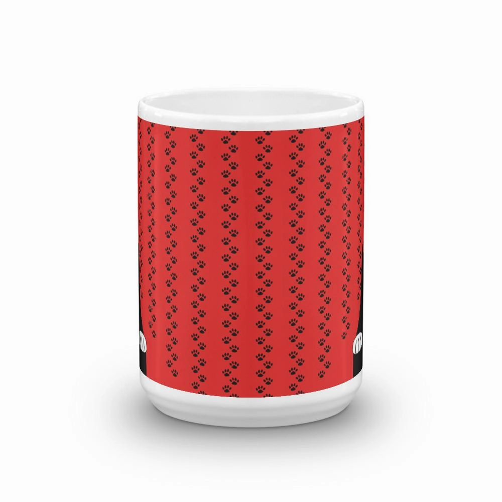Evil Cat 'Pawprints Red' Mug