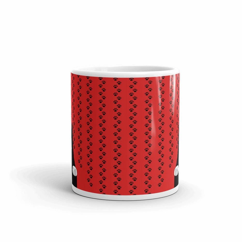 Evil Cat 'Pawprints Red' Mug