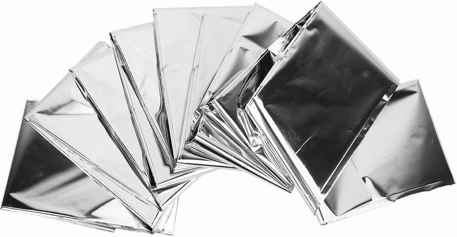 EVTSCAN Emergency Survival Blanket, 5PCS Outdoor Waterproof Emergency Survival Heat Reserve Reflective Blanket Camping Hiking Earthquake