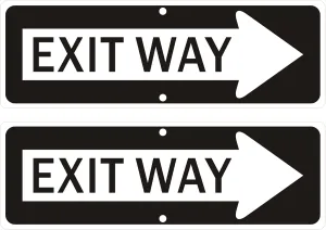 Exit Way Sign, with Right Arrow,18x6 Inches Reflective Rust Free Aluminum,Weather/Fade Resistant, UV Protected,Easy to Mount,Indoor/Outdoor