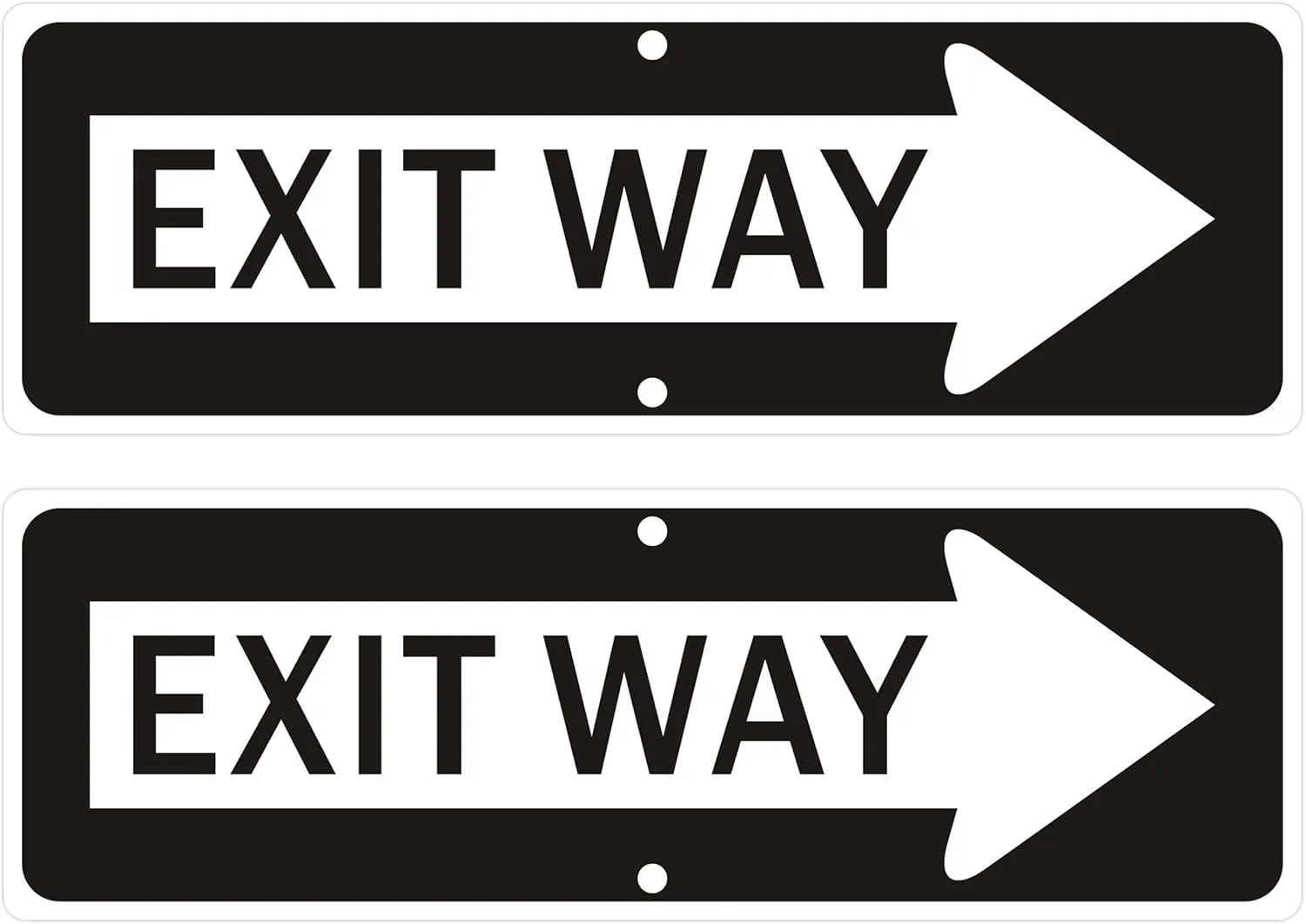 Exit Way Sign, with Right Arrow,18x6 Inches Reflective Rust Free Aluminum,Weather/Fade Resistant, UV Protected,Easy to Mount,Indoor/Outdoor