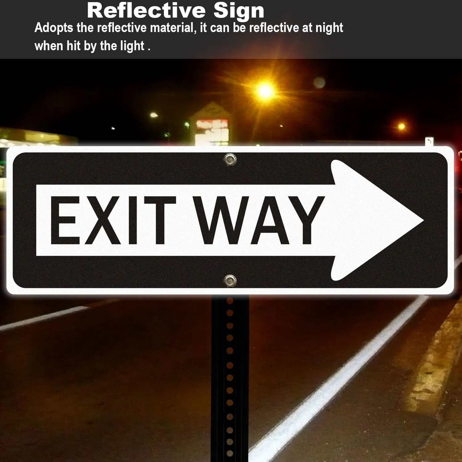 Exit Way Sign, with Right Arrow,18x6 Inches Reflective Rust Free Aluminum,Weather/Fade Resistant, UV Protected,Easy to Mount,Indoor/Outdoor