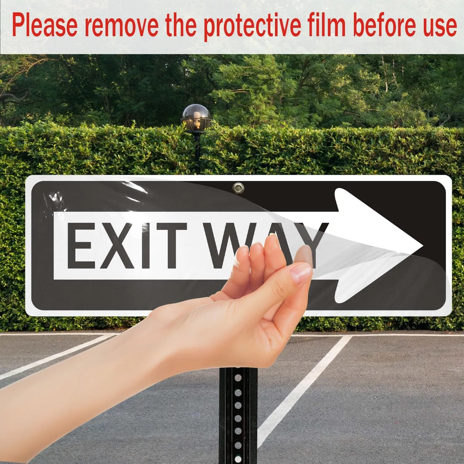 Exit Way Sign, with Right Arrow,18x6 Inches Reflective Rust Free Aluminum,Weather/Fade Resistant, UV Protected,Easy to Mount,Indoor/Outdoor