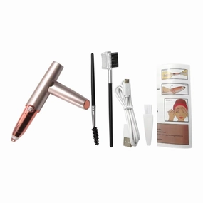 Eyebrow Trimmer,Rechargeable eyebrow shaper for Women,Painless Eyebrow Hair remover, Portable Eyebrow Razor for Face,Lips, Nose and Facial Hair -Two Extra Eyebrow Brushes included(Rose Gold)