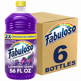 Fabuloso Multi-Purpose Cleaner & Floor Cleaner, 2X Concentrated, Lavender Scent, 56 fluid ounces (6 Pack)