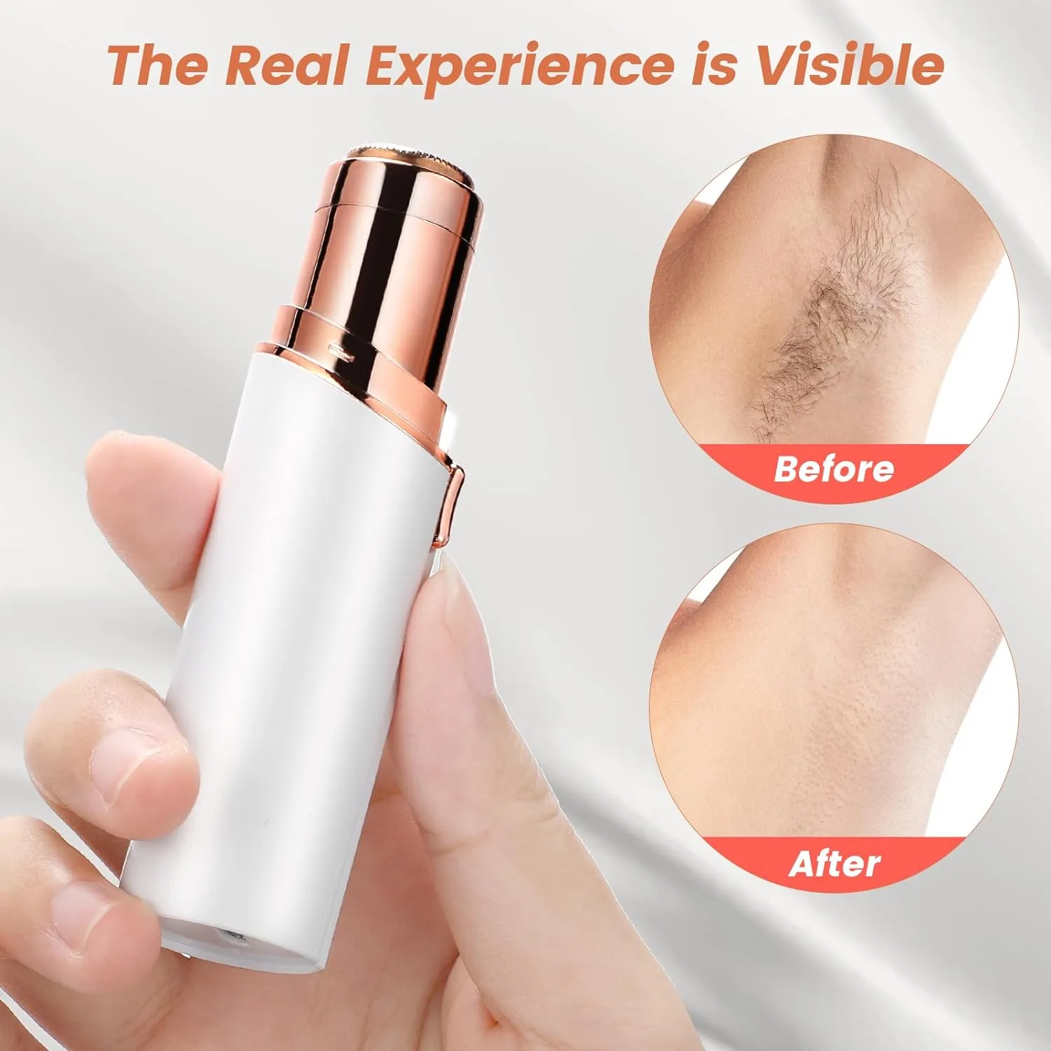 Facial Hair Remover for Women- as Seen on TV Painless Face Shaver -Mini Hair Remover, Electric Razor Shaver Portable Bikini Epilator for Lips, Chin(White 2 Heads)