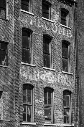 Fading Signs on Nashville's Old Waterfront - Black and White Photograph (A0020352)
