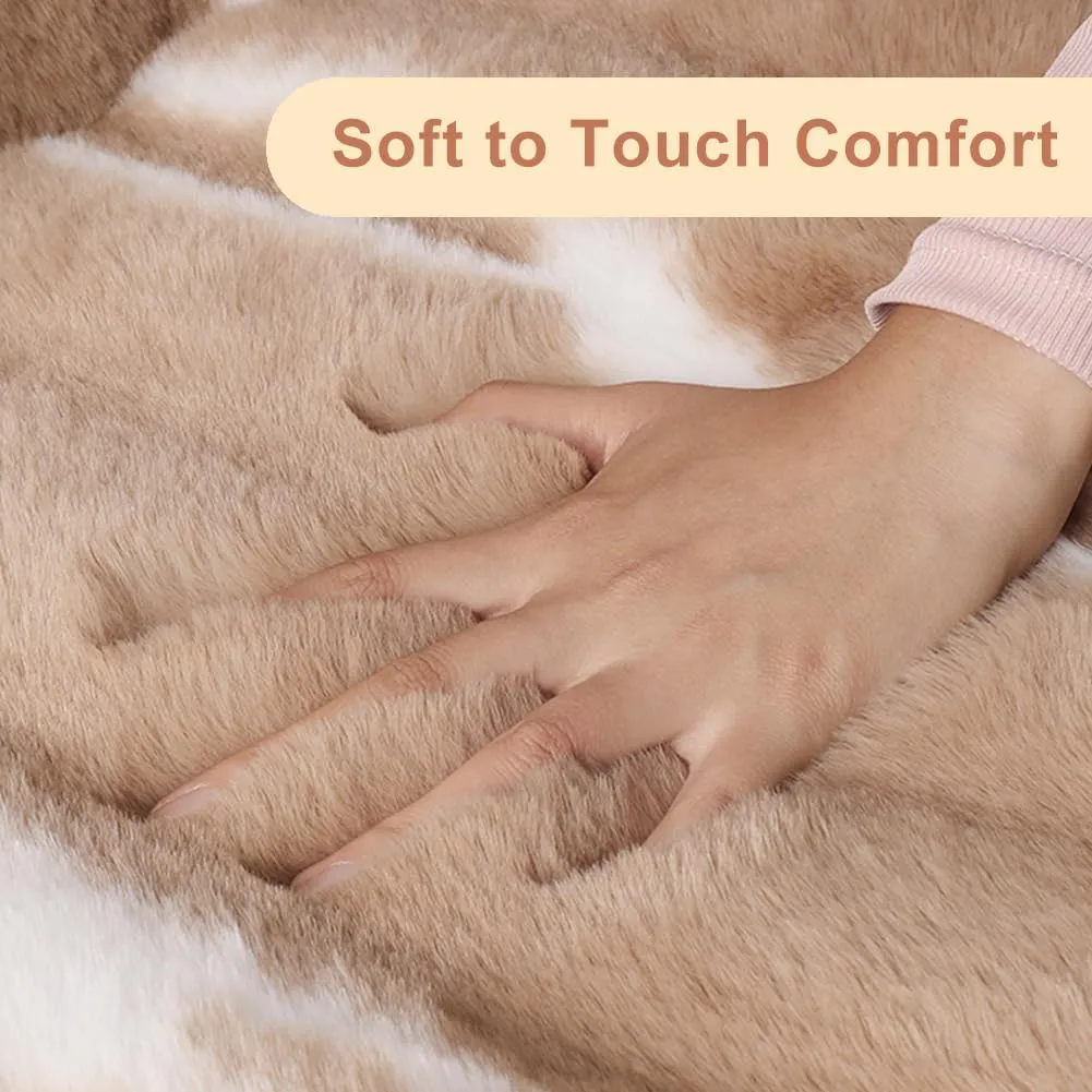 Faux Sheepskin Car Seat Cover Full Set, Black Fluffy Cute Thin Car Seat Covers for Fuzzy Soft Auto Universal Plush Vehicle Seat Protector Woman Pad Accessories 3Pcs Black