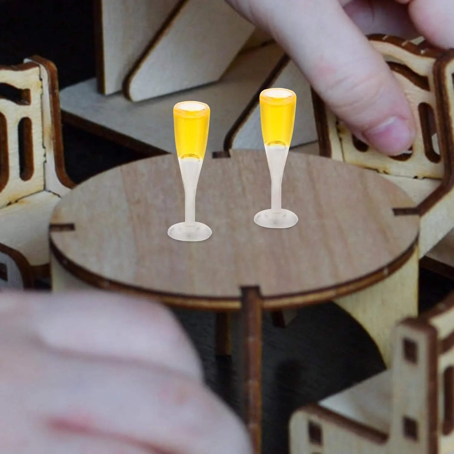FAVOMOTO 24pcs Miniature Wine Glasses for Dollhouses High-Class Cups Cute Photo Props House Decoration Unbreakable Design for Miniature Scenes