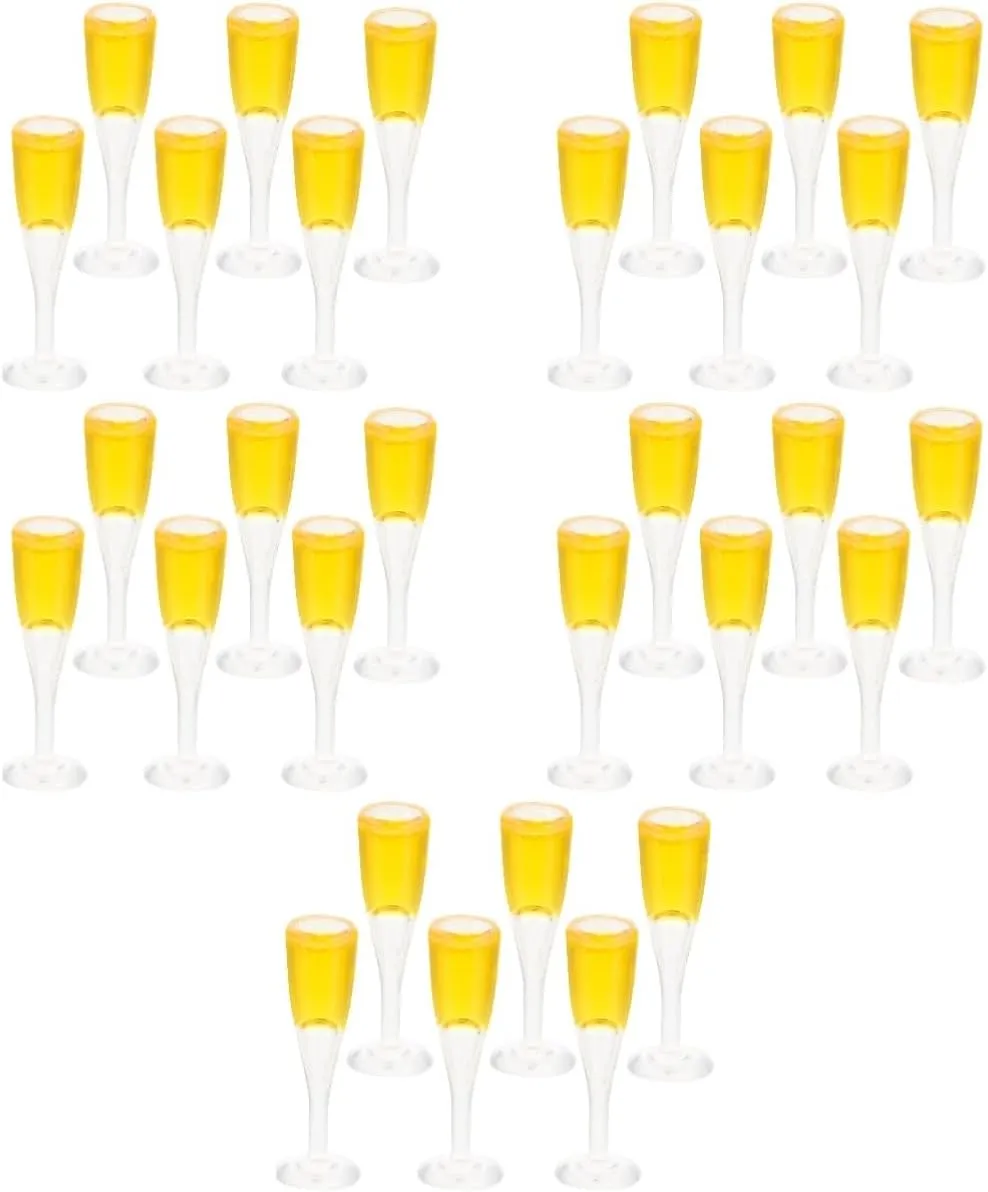 FAVOMOTO 24pcs Miniature Wine Glasses for Dollhouses High-Class Cups Cute Photo Props House Decoration Unbreakable Design for Miniature Scenes